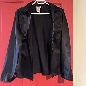 90s Black Satin button up
